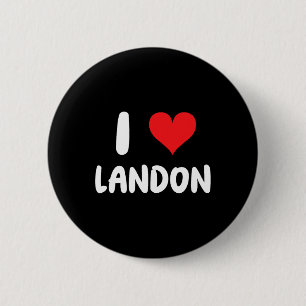 Ich liebe Landon - Herz - Name Button