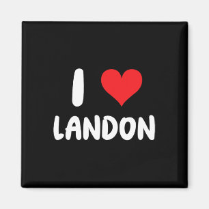 Ich liebe Landon - Herz - Name Magnet