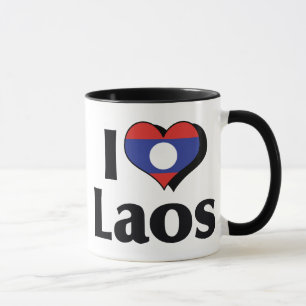Ich liebe Laos-Flagge Tasse