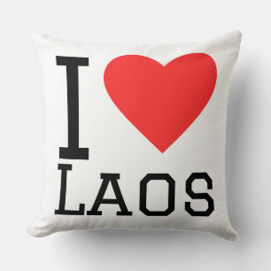Ich liebe Laos Kissen