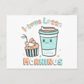 Ich Liebe Latte Mornings Ankündigungspostkarte (Vorderseite)