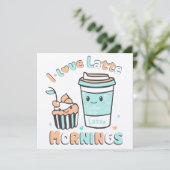 Ich Liebe Latte Mornings Dankeskarte (Stehend Vorderseite)