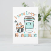 Ich Liebe Latte Mornings Dankeskarte (Stehend Vorderseite)