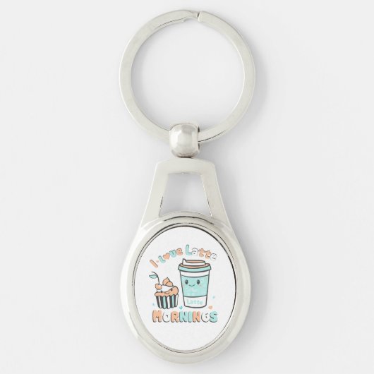 Ich Liebe Latte Mornings Schlüsselanhänger (Vorderseite)
