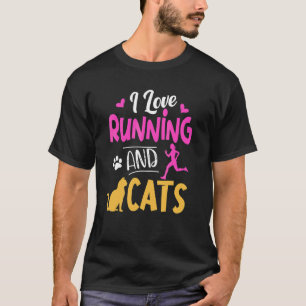 Ich liebe Laufen Katze Frauen Läuferin T-Shirt
