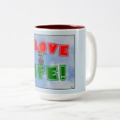 "Ich Liebe-Leben!" Kaffee-Tasse Zweifarbige Tasse (VorderseiteRechts)