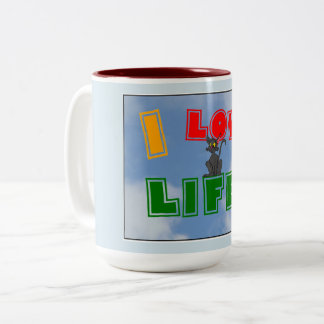 "Ich Liebe-Leben!" Kaffee-Tasse Zweifarbige Tasse
