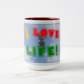 "Ich Liebe-Leben!" Kaffee-Tasse Zweifarbige Tasse (Mittel)