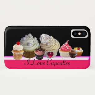 ICH LIEBE LECKERE CUPCAKES Rosa,Fuchsia Weiß Case-Mate iPhone Hülle