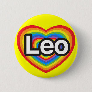 Ich Liebe Leo. Ich Liebe dich Leo. Herz Button