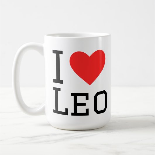 Ich liebe Leo Kaffeetasse (Links)