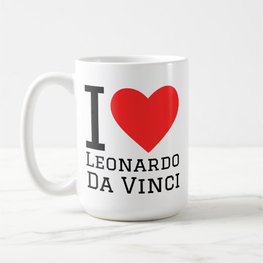 Ich liebe Leonardo da Vinci  Kaffeetasse (Links)