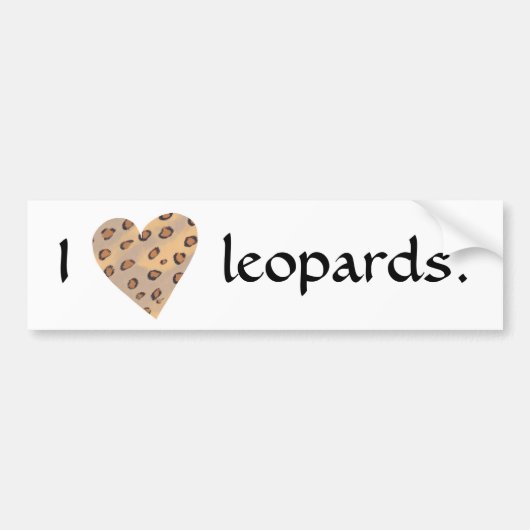 Ich liebe Leoparden, Autoaufkleber (Vorne)