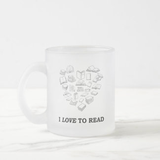 Ich liebe lesen mattglastasse