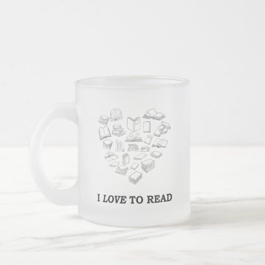 Ich liebe lesen mattglastasse (Links)