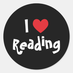 Ich liebe lesen runder aufkleber