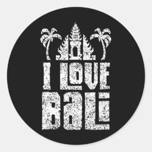 Ich liebe Li Indonesien Sommerwellen Urlaub Runder Aufkleber