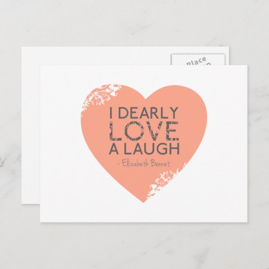 Ich liebe Liebe A Laugh - Jane Austen Zitat Postkarte (Vorne/Hinten)