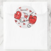Ich Liebe, Liebe, Liebe Runder Aufkleber (Tasche)