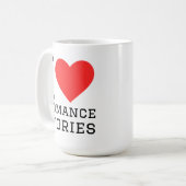 Ich liebe Liebesgeschichten Kaffeetasse (Vorderseite Links)