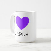 Ich liebe Lila Kaffeetasse (Vorderseite Links)