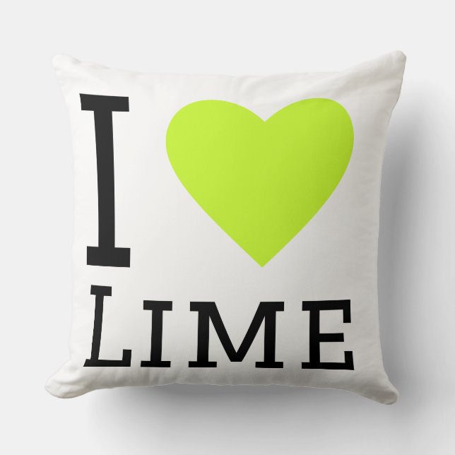 Ich liebe Limette Kissen (Vorderseite)