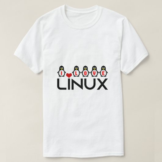 Ich Liebe Linux Pinguine lustige einzigartige Geek T-Shirt (Design vorne)