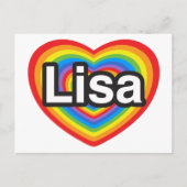 Ich Liebe Lisa. Ich Liebe dir Lisa. Herz Postkarte (Vorderseite)