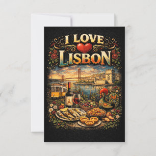 Ich liebe Lissabon Dankeskarte