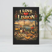 Ich liebe Lissabon Dankeskarte (Stehend Vorderseite)