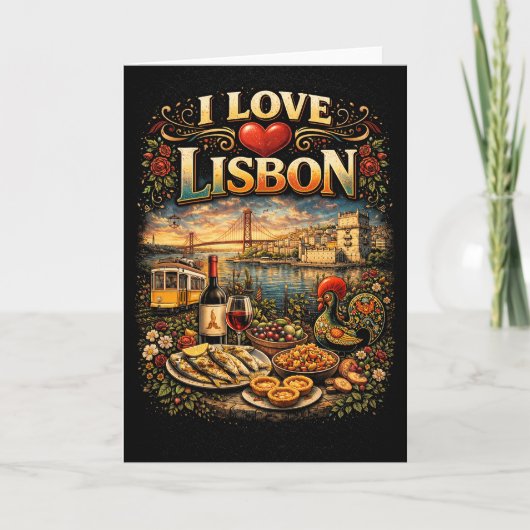 Ich liebe Lissabon Feiertagskarte (Vorderseite)