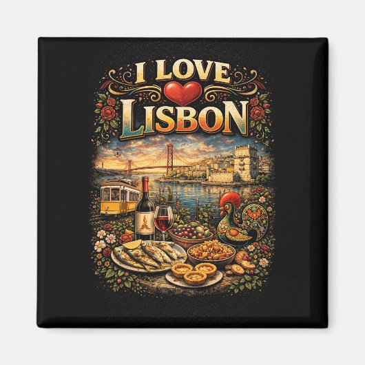 Ich liebe Lissabon Magnet (Vorne)