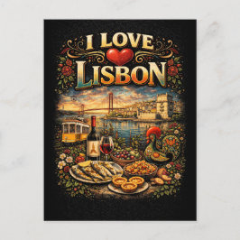 Ich liebe Lissabon Postkarte