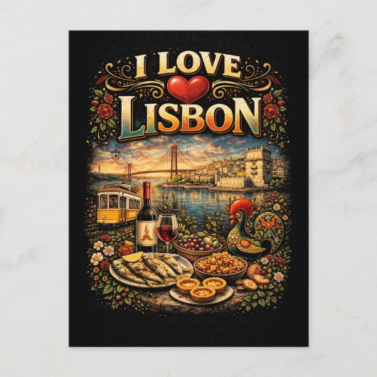 Ich liebe Lissabon Postkarte (Vorderseite)