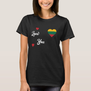 Ich Liebe Litauen mit litauischer Flagge im Herzen T-Shirt