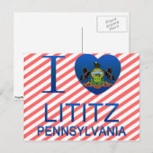 Ich liebe Lititz, PA Postkarte (Vorne/Hinten)