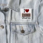 Ich liebe Livermore Wineries Herz und Weinflaschen Button (Beispiel)