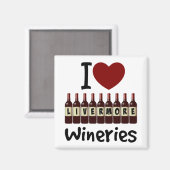 Ich liebe Livermore Wineries Herz und Weinflaschen Magnet (Vorderseite/Rückseite)