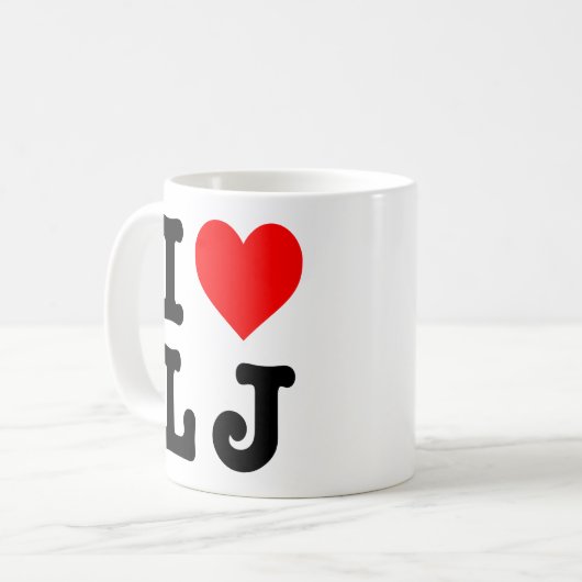 "Ich Liebe LJ" Kaffeetasse (Vorderseite Links)