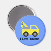 Ich Liebe LKWs, Niedlich Gelbwagen für Kinder Magnet (Vorderseite/Rückseite)