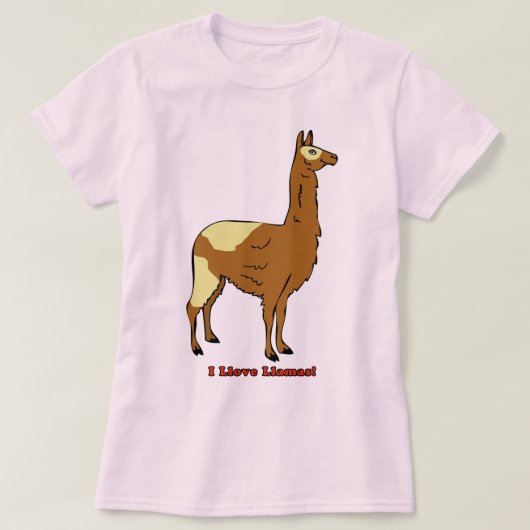 Ich liebe Llamas! T-Shirt (Design vorne)