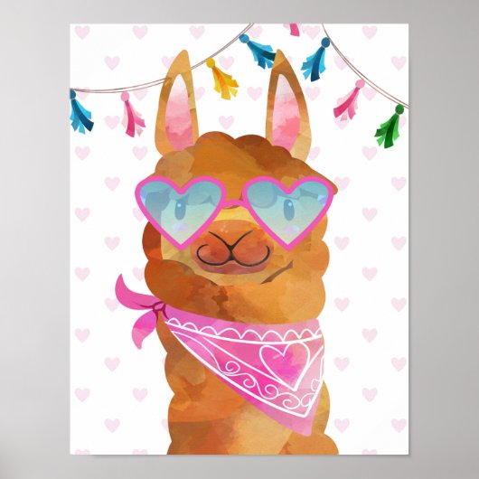 Ich liebe Llamas Wandkunst Dekor Poster (Vorne)