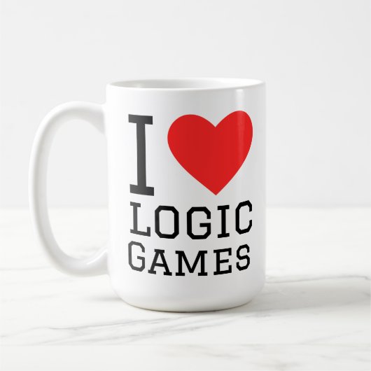 Ich liebe Logikspiele Kaffeetasse (Links)