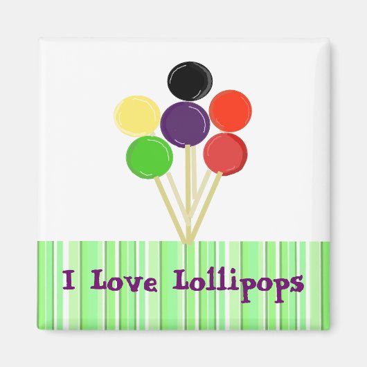 Ich liebe Lollipops Magnet (Vorne)