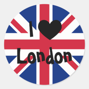 Ich liebe London Runder Aufkleber