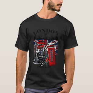Ich liebe London UK-Flagge mit London-Skyline-Graf T-Shirt