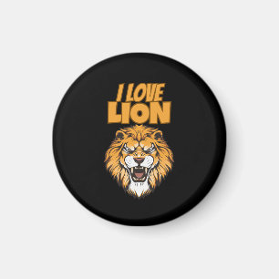 Ich liebe Löwe für Tierliebhaber und Wildtierfans Magnet