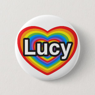 Ich liebe Lucy. Ich liebe dich Lucy. Herz Button