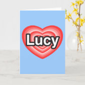 Ich Liebe Lucy. Ich Liebe dir Lucy. Herz Karte (Gelbe Blume)