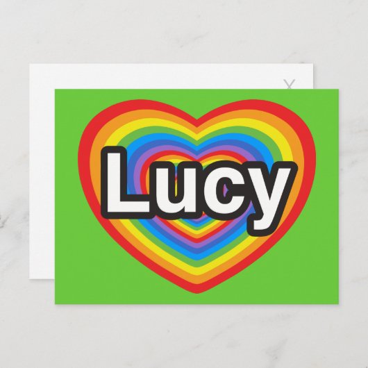 Ich Liebe Lucy. Ich Liebe dir Lucy. Herz Postkarte (Vorne/Hinten)